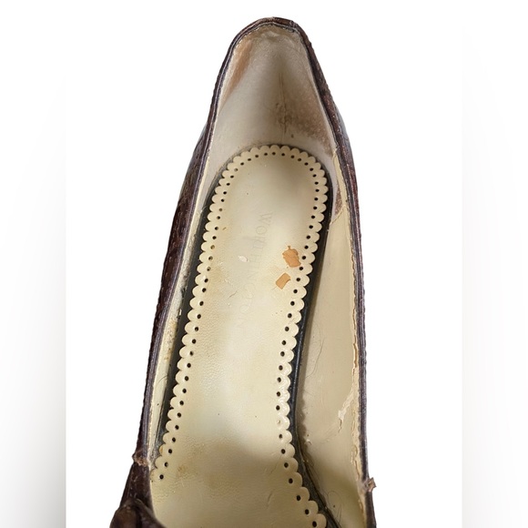 Worthington Vintage Woman’s Brown Crocodile Heels Woman’s 6.5M - Picture 9 of 16